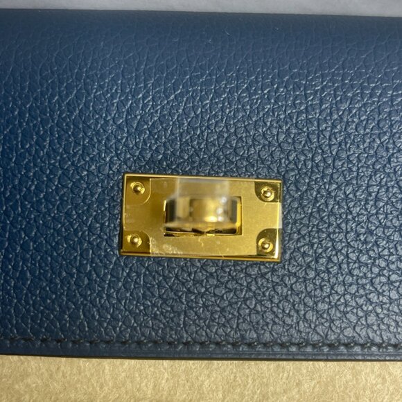Brand New Hermes Kelly To Go Wallet Bag - Blue de Prusse / GHW - Picture 11 of 14